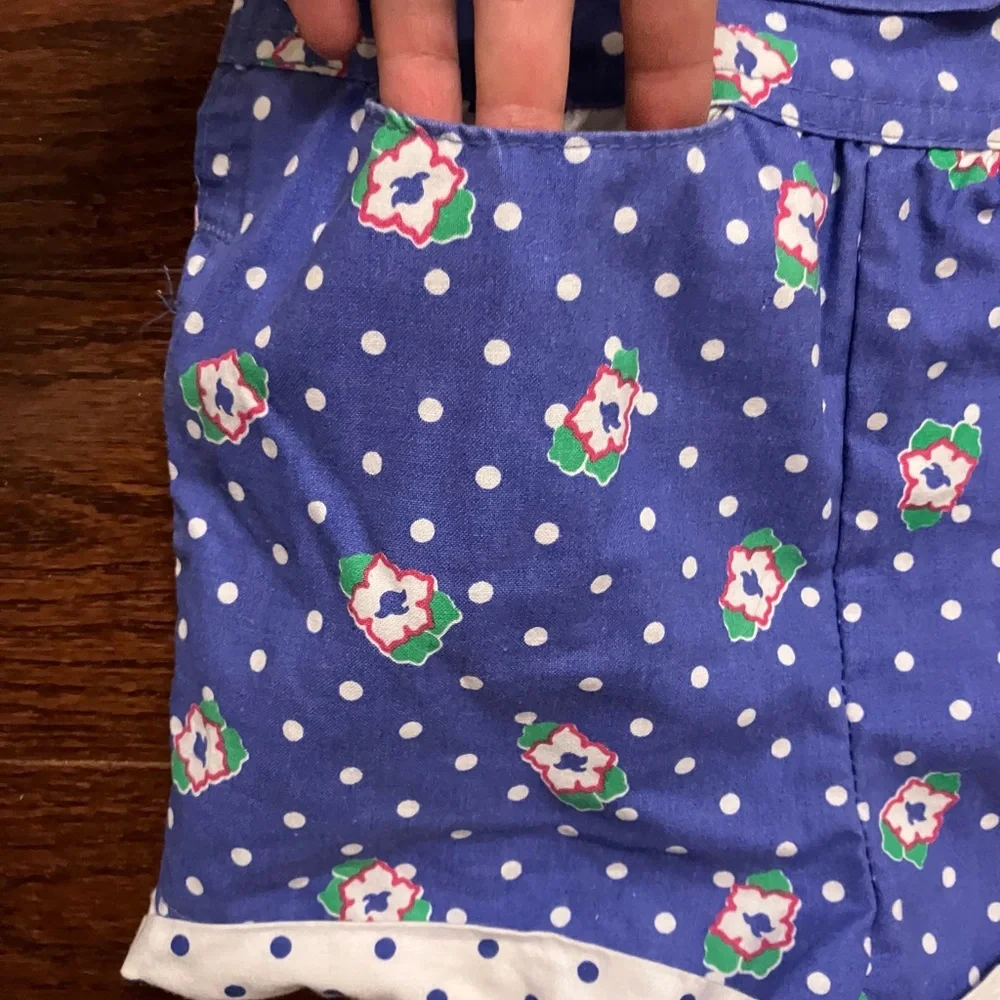 Vintage 1990s OshKosh B'gosh Floral Polka Dot Baby Overalls 3T-4T Lady bug tag